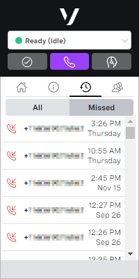 Recently missed calls