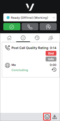 Optional post call quality rating