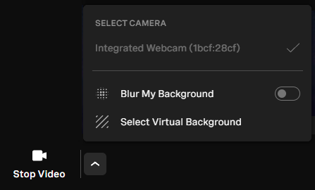 Select camera and options