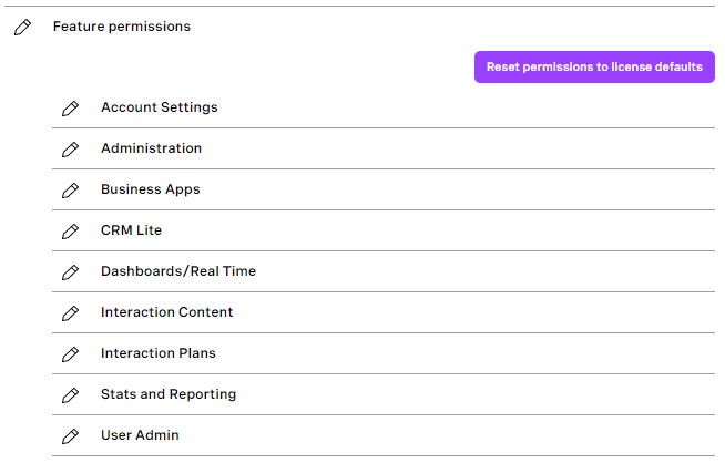 Feature permissions