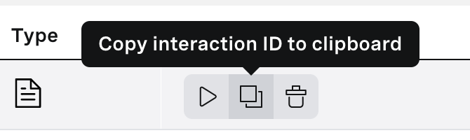 Copy interaction ID to clipboard